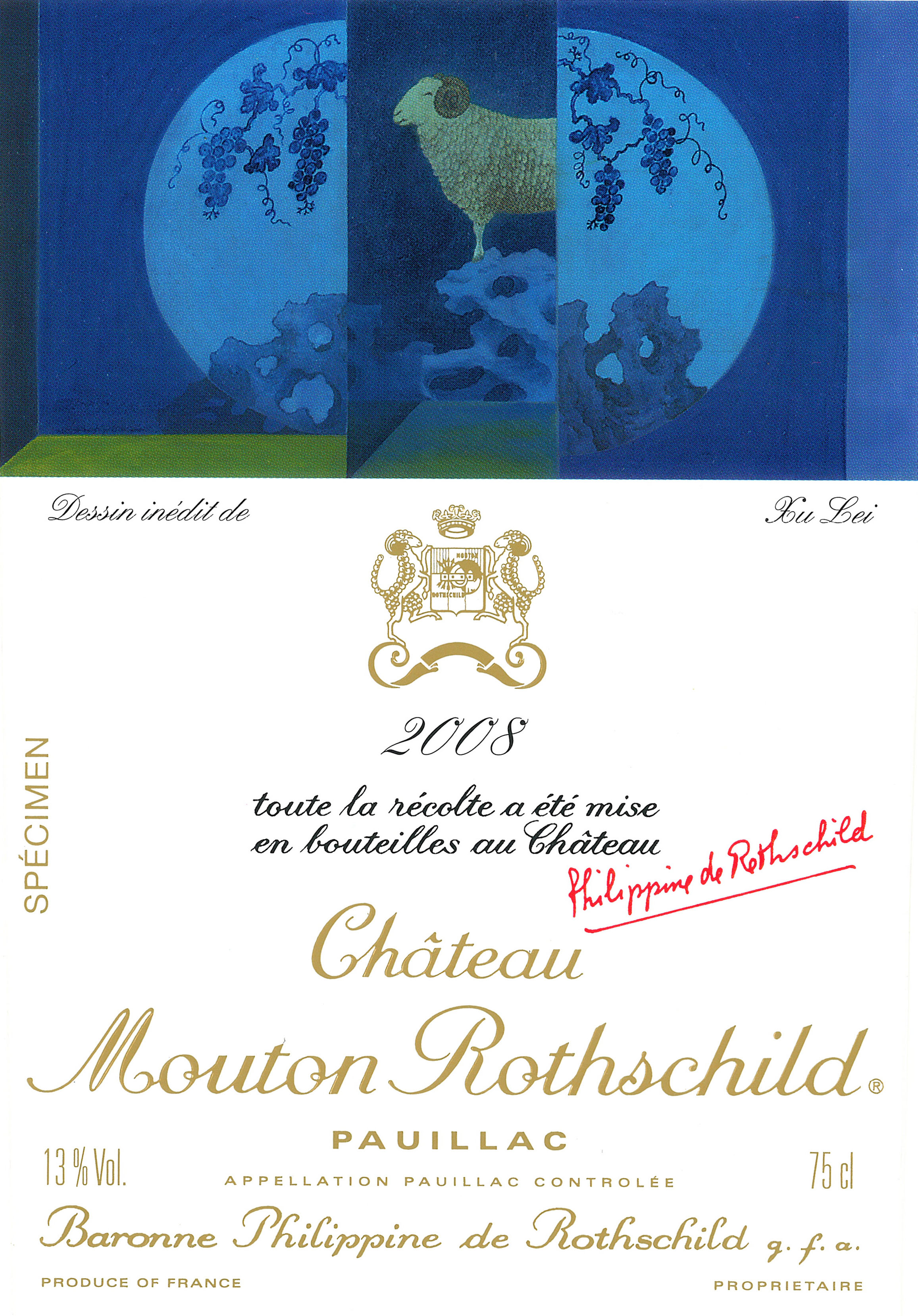 Mouton Rothschild 2008 - label