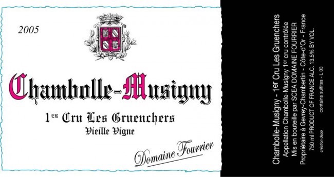 Domaine Fourrier Chambolle Musigny Les Gruenchers Premier Cru Vieilles Vignes