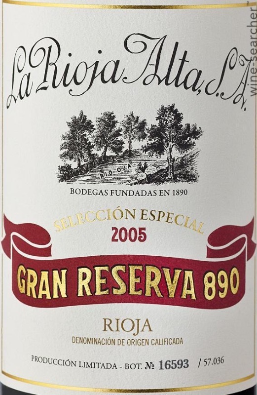 La Rioja Alta Gran Reserva 890 Seleccion Especial Rioja