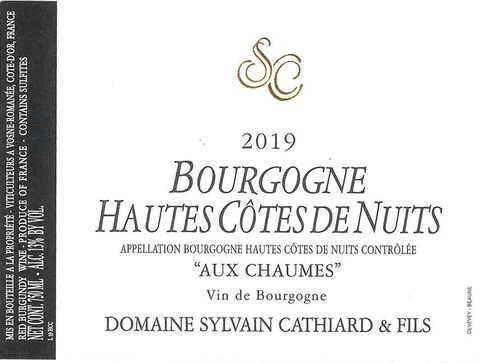 Domaine Sylvain Cathiard & Fils Bourgogne Hautes Cotes de Nuits Aux Chaumes